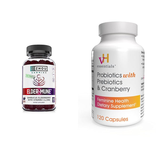 Zhou Nutrition Elder-Mune Sambucus Elderberry Gummies with Zinc and Vitamin C & vH - NutriGlobal