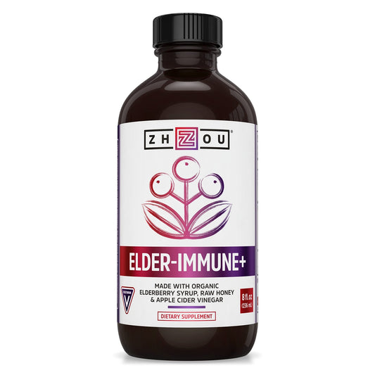 Zhou Nutrition Elderberry Syrup, Immune System Booster with Organic Elderberry Syrup - NutriGlobal