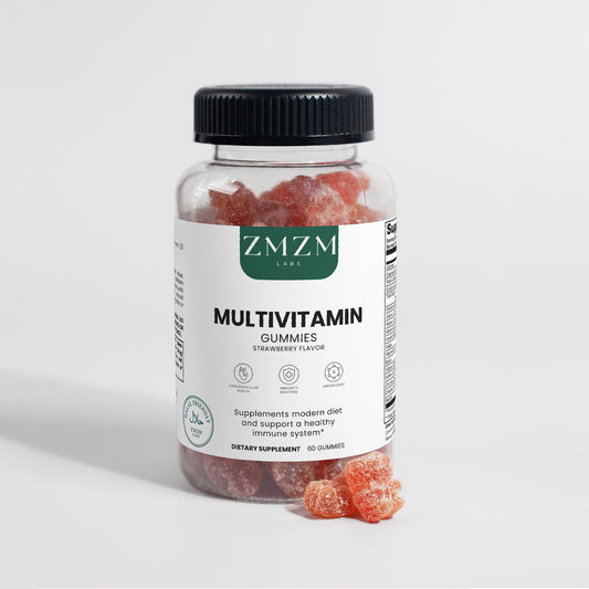 ZMZM LABS Multivitamin Gummies – Strawberry Flavor, 60 Gummies, Vegan, Gelatin-Free, Halal-Friendly Daily Vitamin Supplement - NutriGlobal