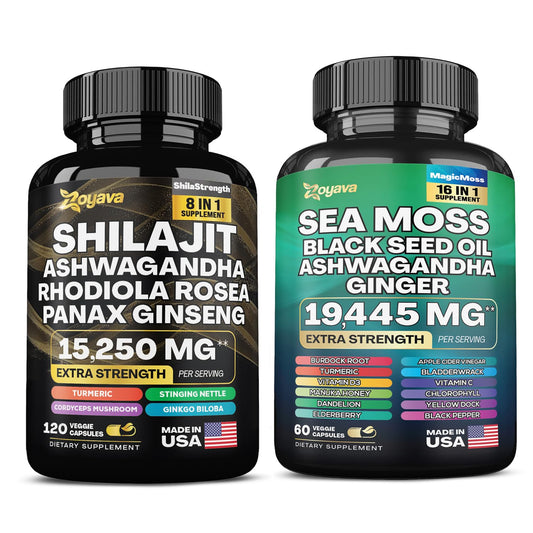Zoyava Sea Moss Supreme16 Blend 19,445 MG and Shilajit 15,250 MG - Nature's Synergy - NutriGlobal